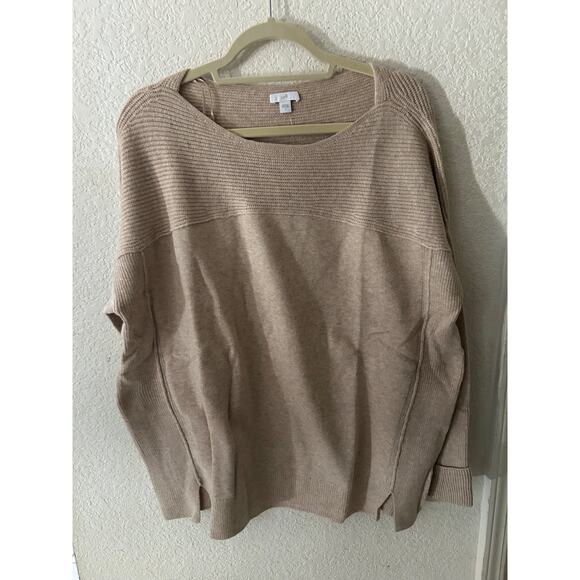 J. Jill Ribbed-Detail Pullover Sweater Soft Beige Size L NWT - Picture 3 of 11